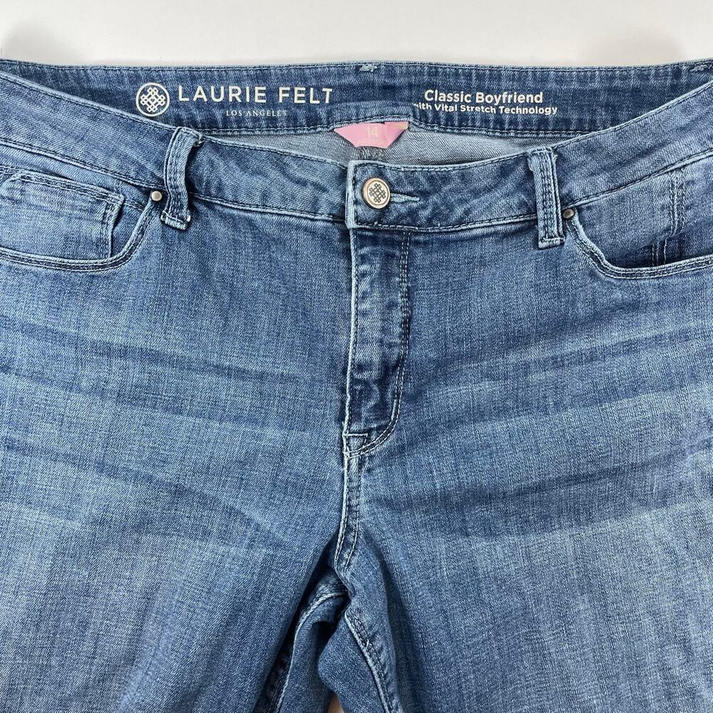 Laurie Felt Classic Boyfriend Jeans Vital Stretch Blue Size 14 Women's Denim - Picture 2 of 7